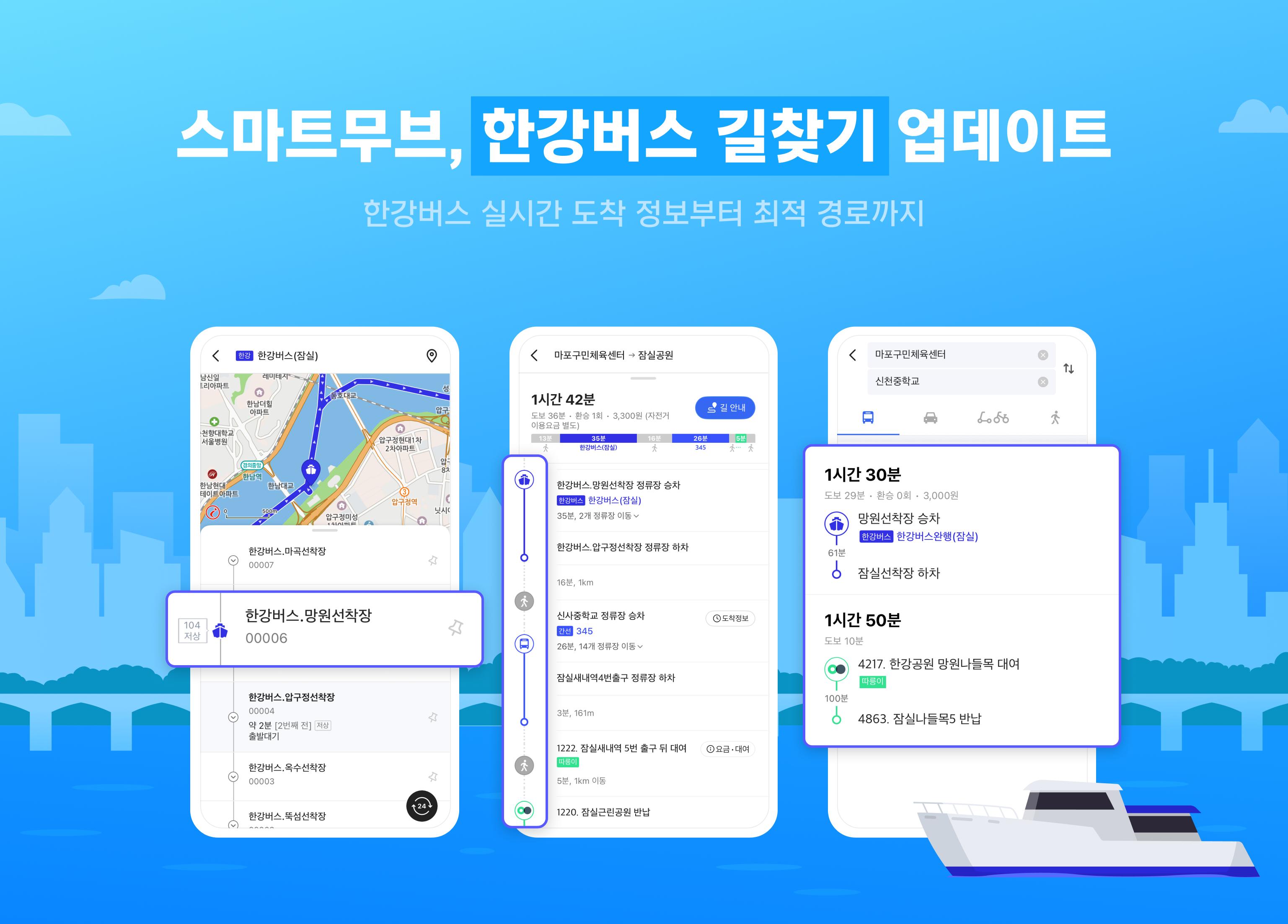 NHN 도플소프트 ‘스마트무브’, 한강버스 실시간 길찾기 등 신규 기능 업데이트
